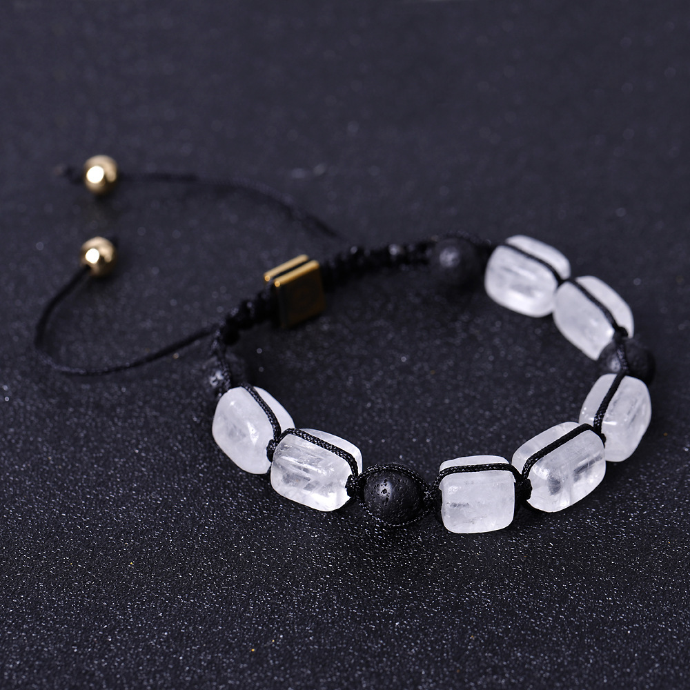 SL336A08 white crystal monochrome woven bracelet