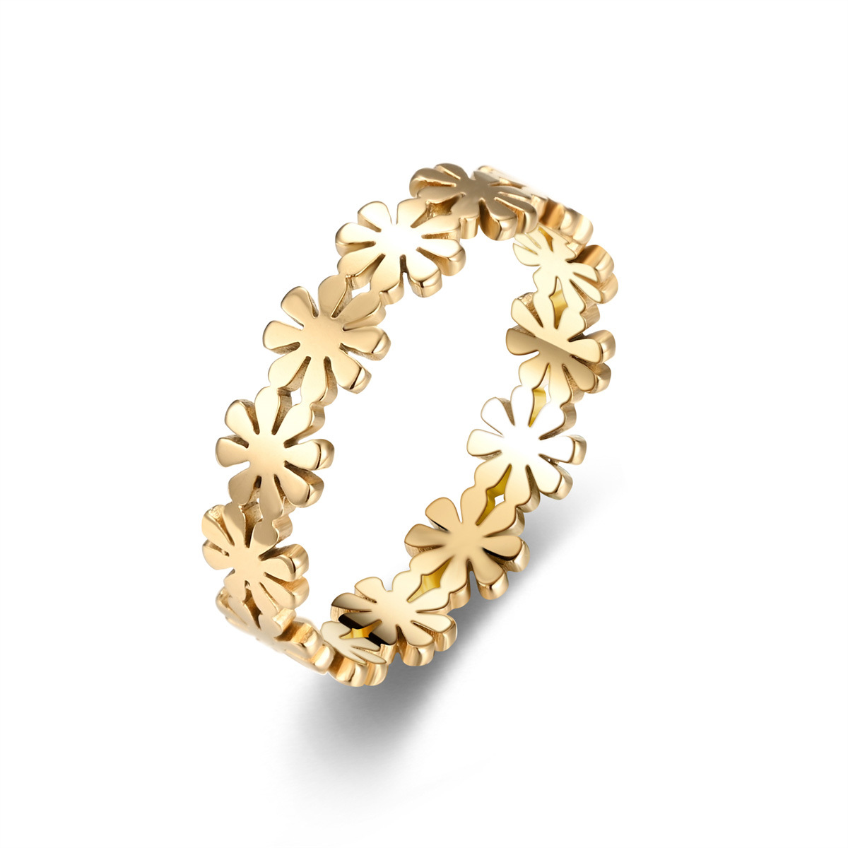 2:Six-petal Flower Ring Gold