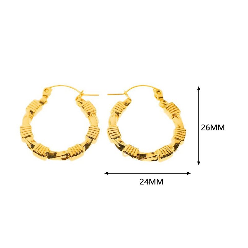 19:E00130 pair of stainless steel earrings