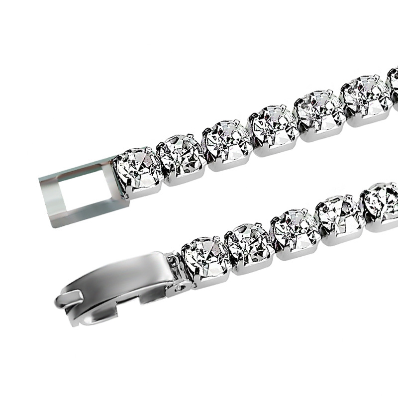 1:4mm rhinestone bracelet steel color