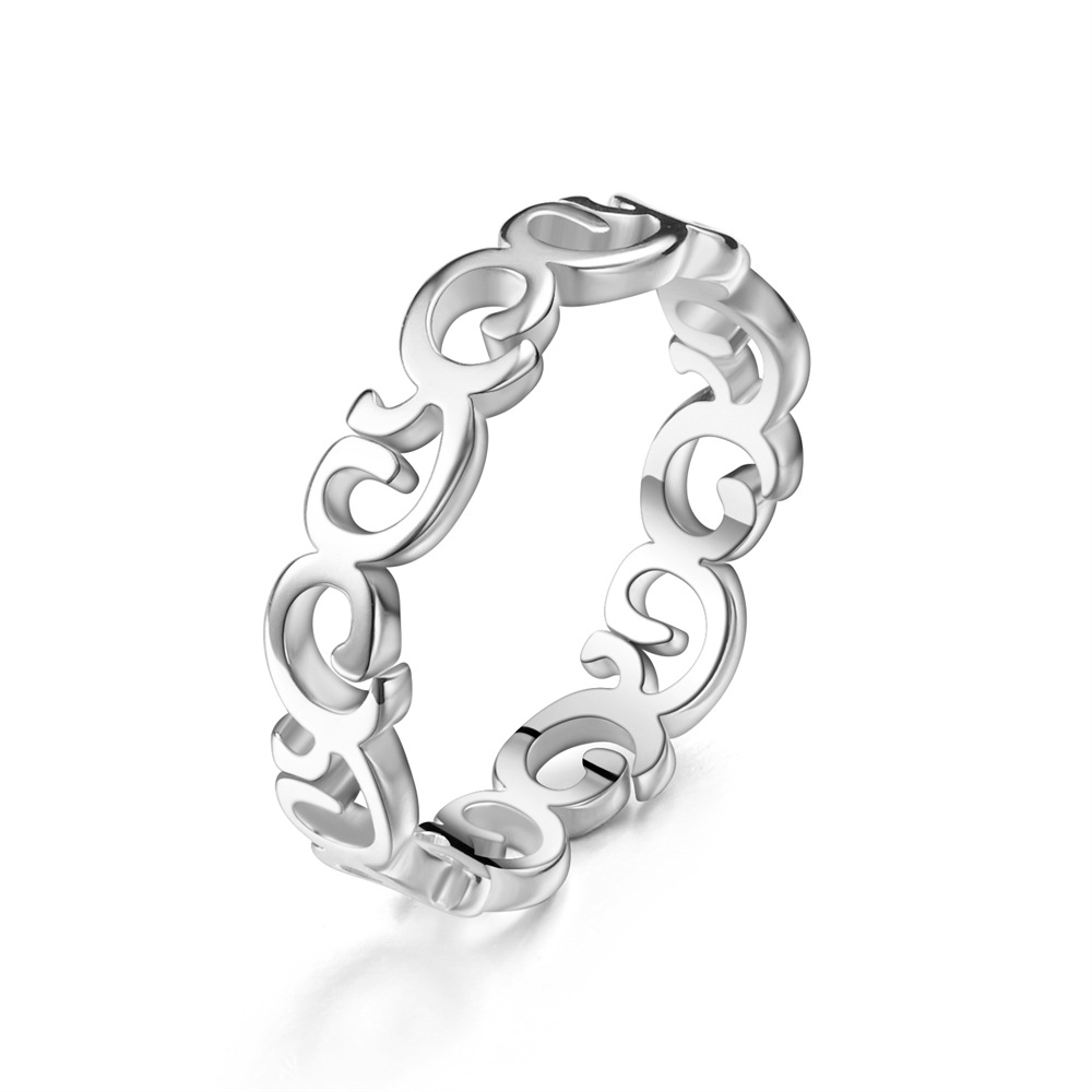 1:XG526 Floral Ring-Steel