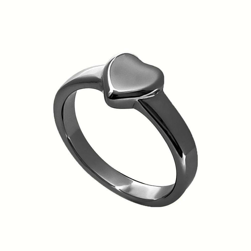 3:R06028 Love Cast Ring Black