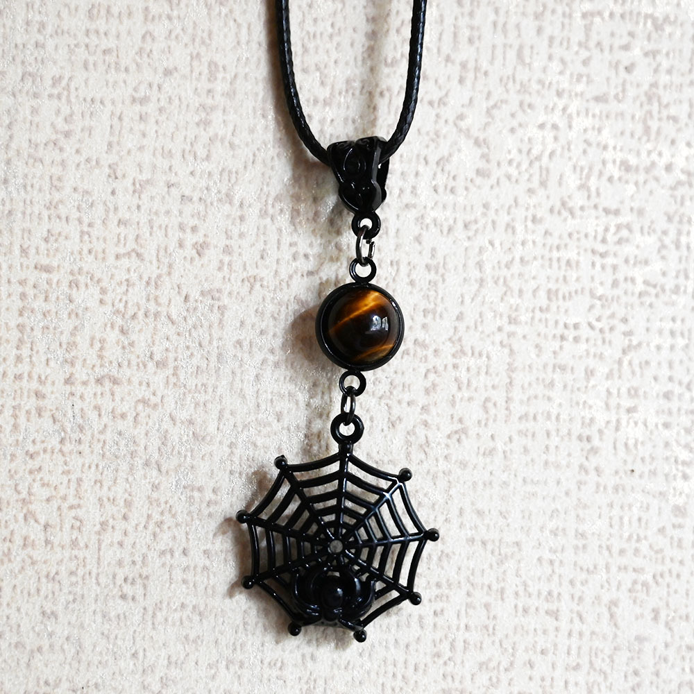 3:Dark tiger's eye stone spider web