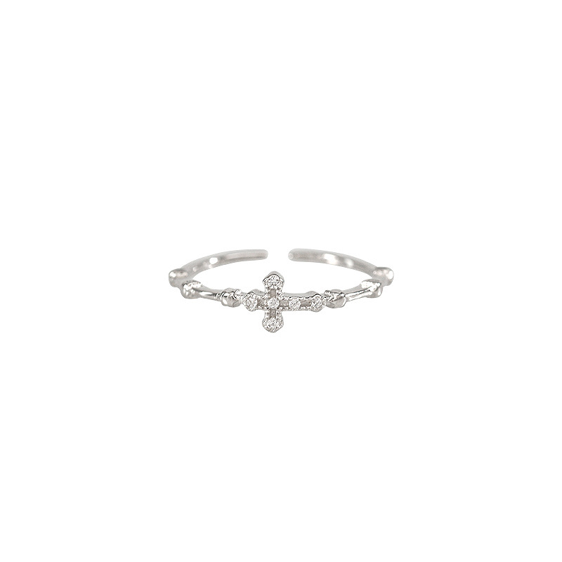 1:Cross zircon ring (White Gold)