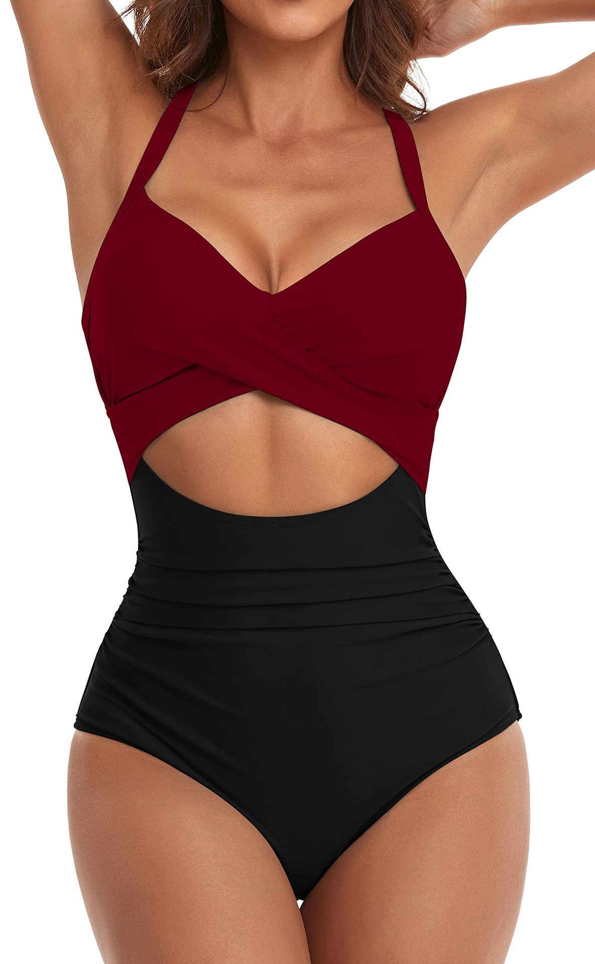 YJ3439 wine Red   Black