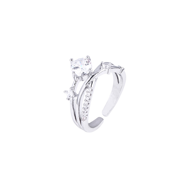 1:Planet track zircon ring (White Gold)