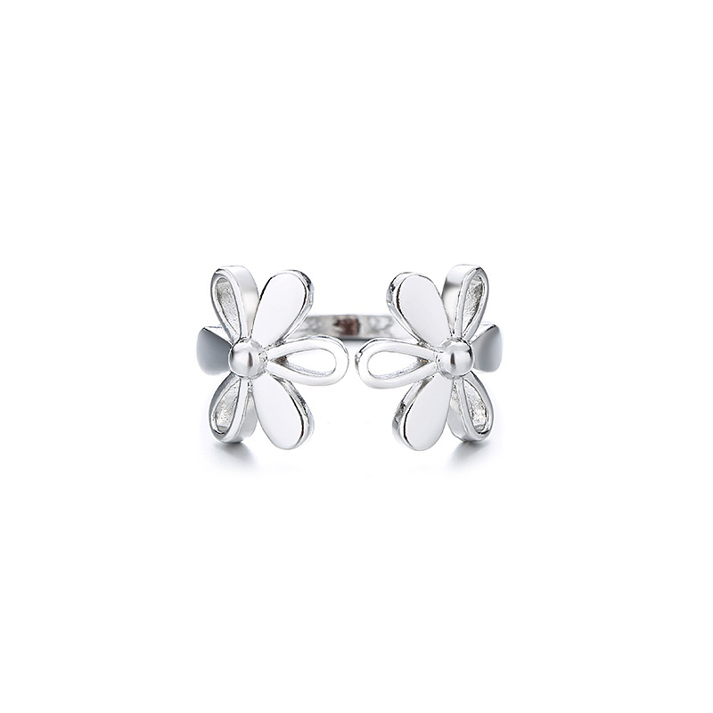 1:White gold flower ring (White Gold)