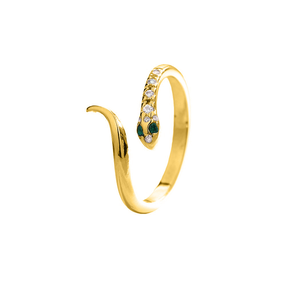 2:Zircon snake ring (gold)