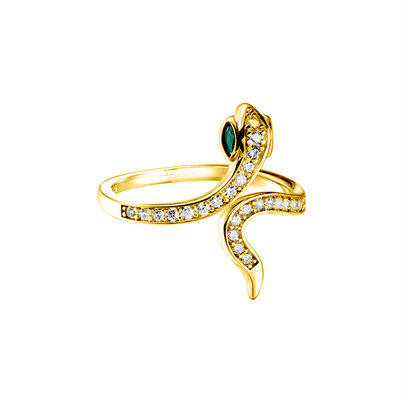 2:Little snake zircon ring (gold color)