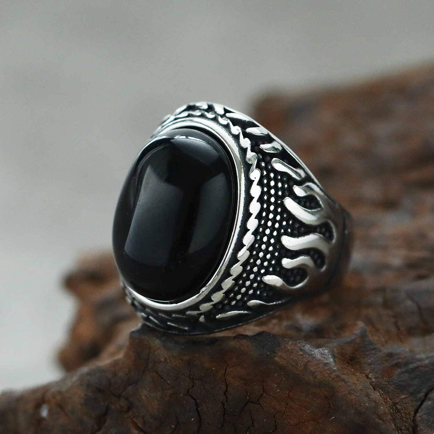 Steel black stone US Size #7