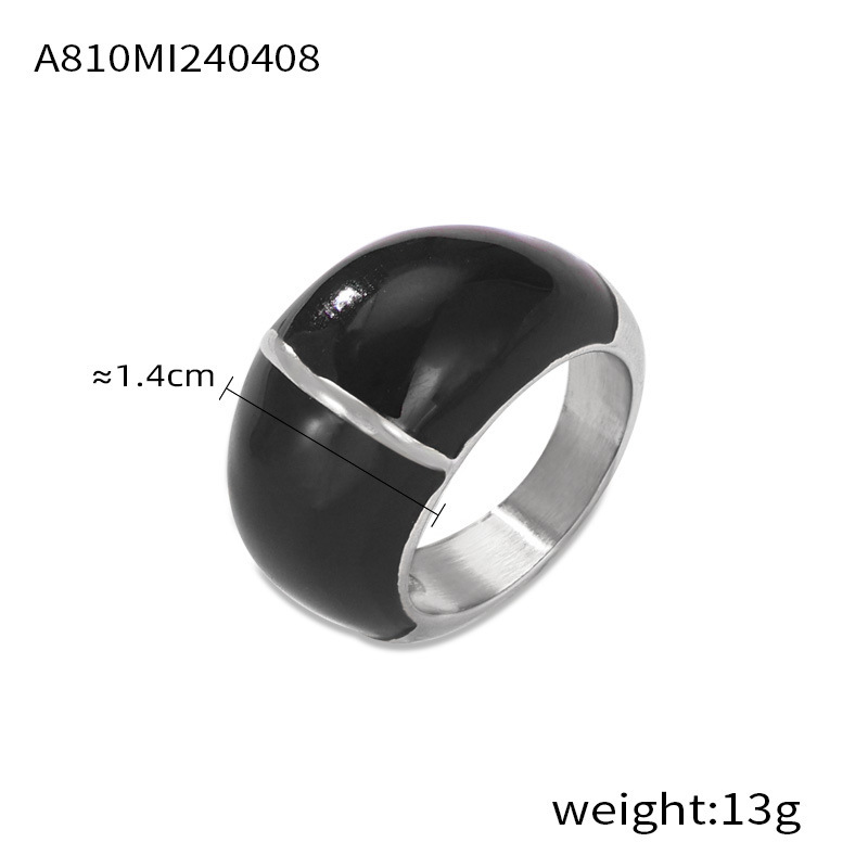 Steel black ring US Size #6