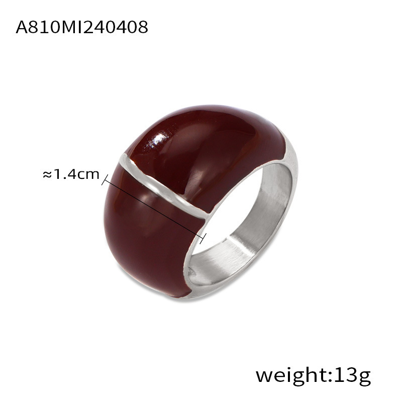 Steel red ring US Size #6