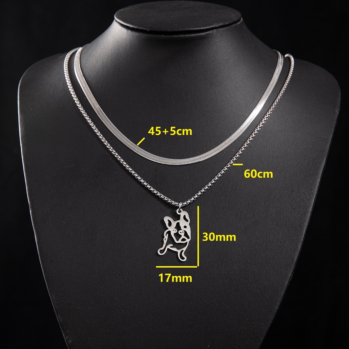 3:Snake bone chain (45+5) + box chain 60