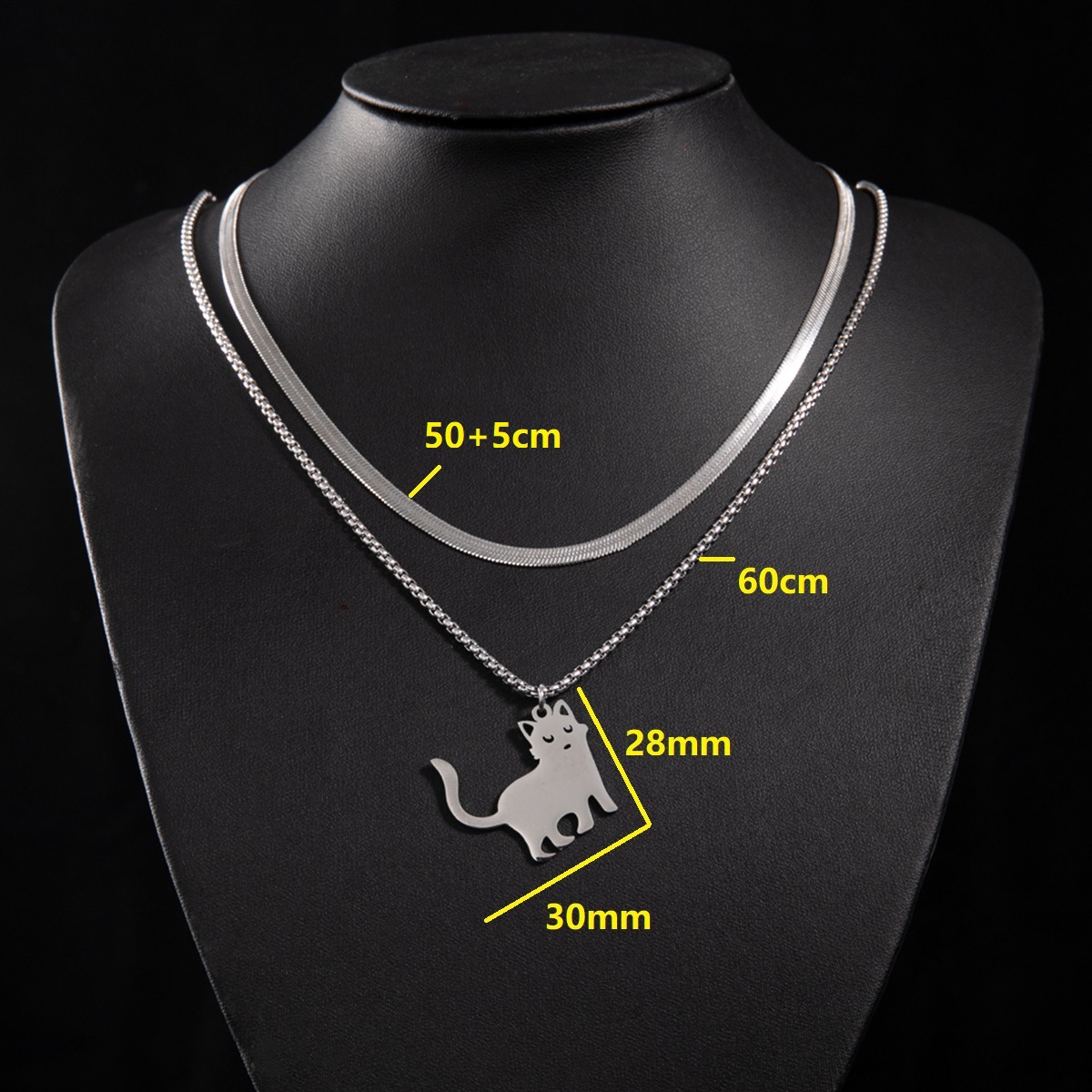 4:Snake bone chain (50 and 5cm) and box chain 60cm