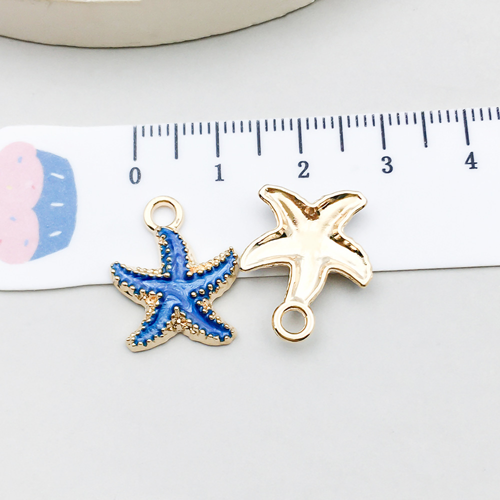 3:1 lake blue oil dripping starfish 15*18mm-1.1g-8610