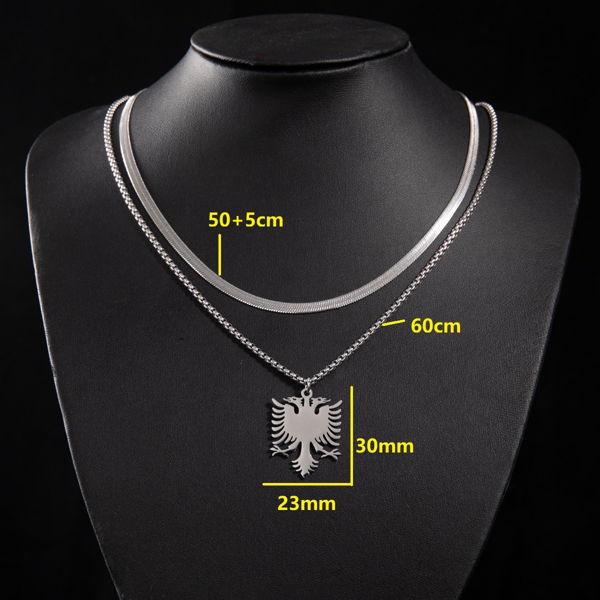 4:Snake bone chain (50 and 5cm) and box chain 60cm