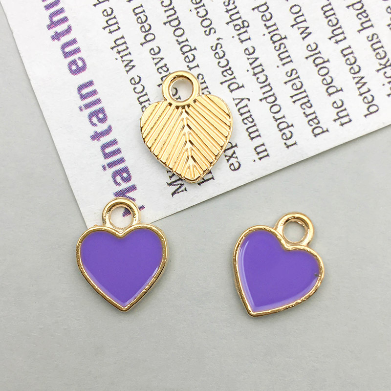 5:1 oil dripping purple love heart 10*12mm-0.5g-16496