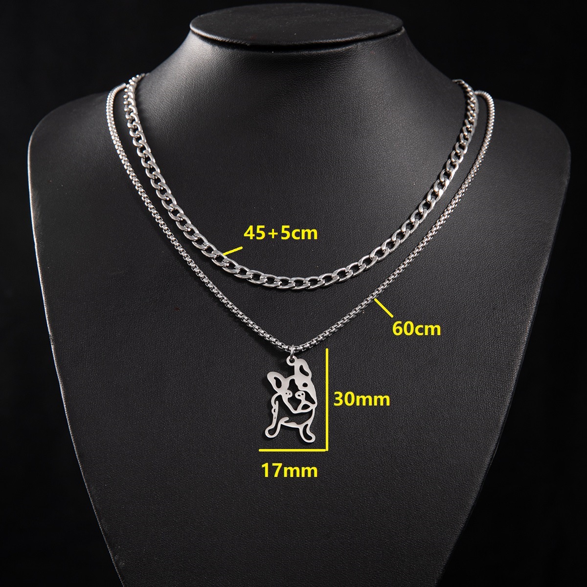 Cuban chain (45 and 5cm) and box chain 60cm