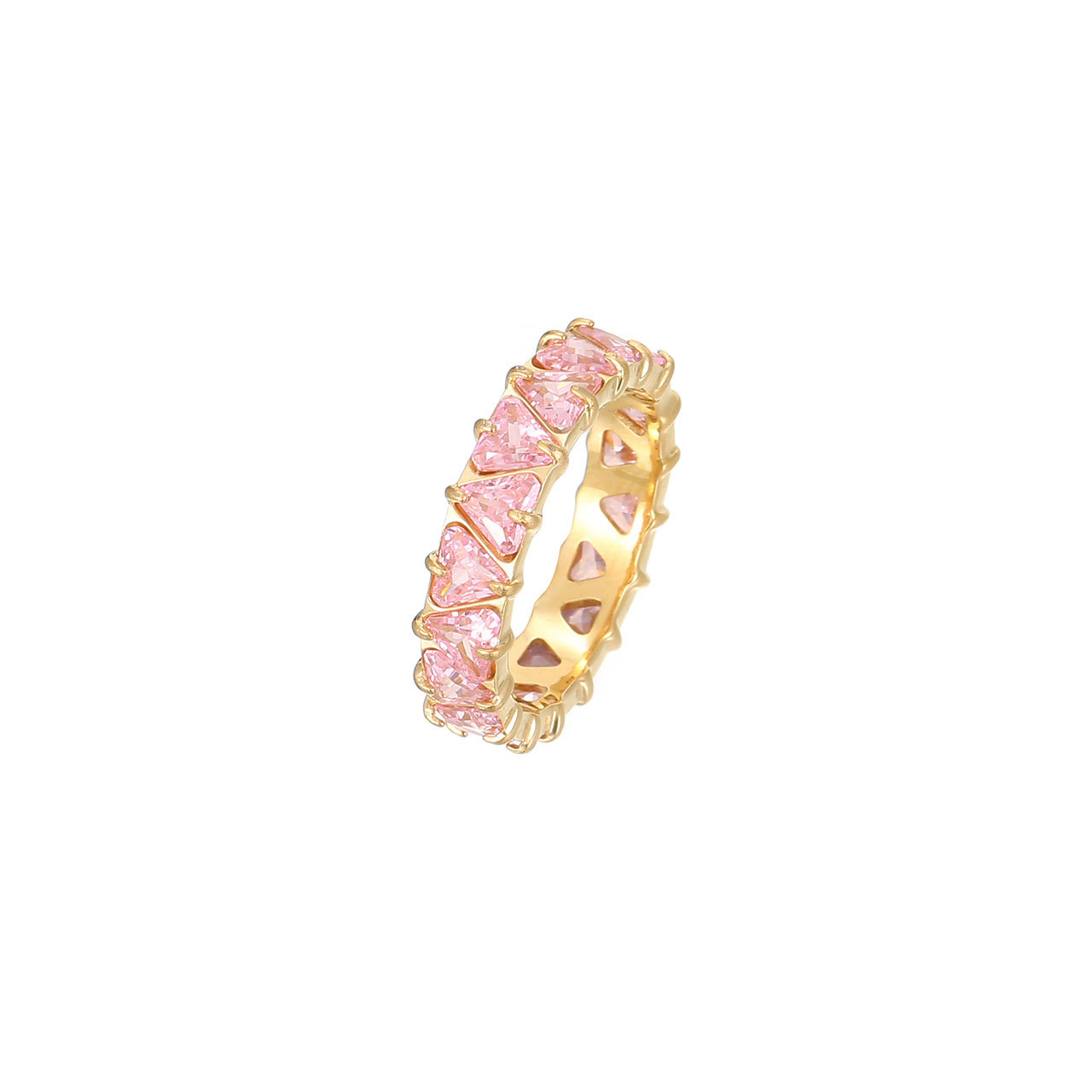 Gold - pink zircon US Size #6