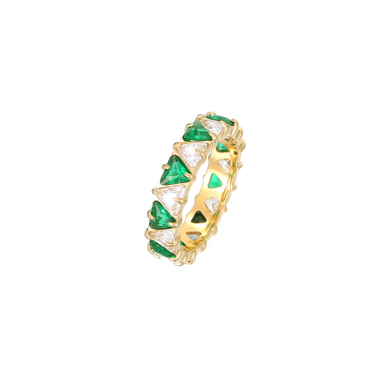 Gold - green clear zircon US Size #6