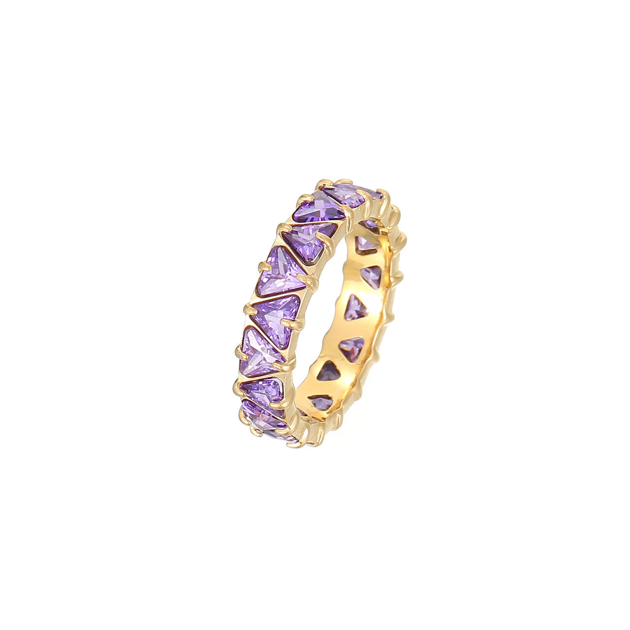 Gold - purple zircon US Size #6