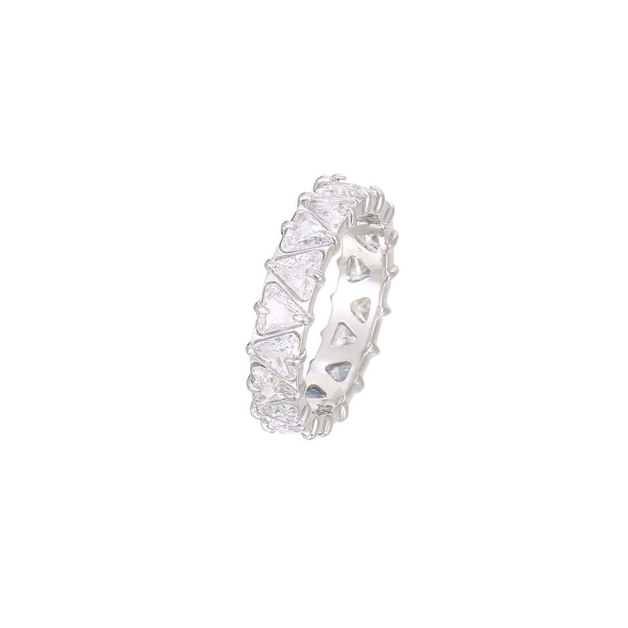 Platinum colour - clear zircon US Size #6