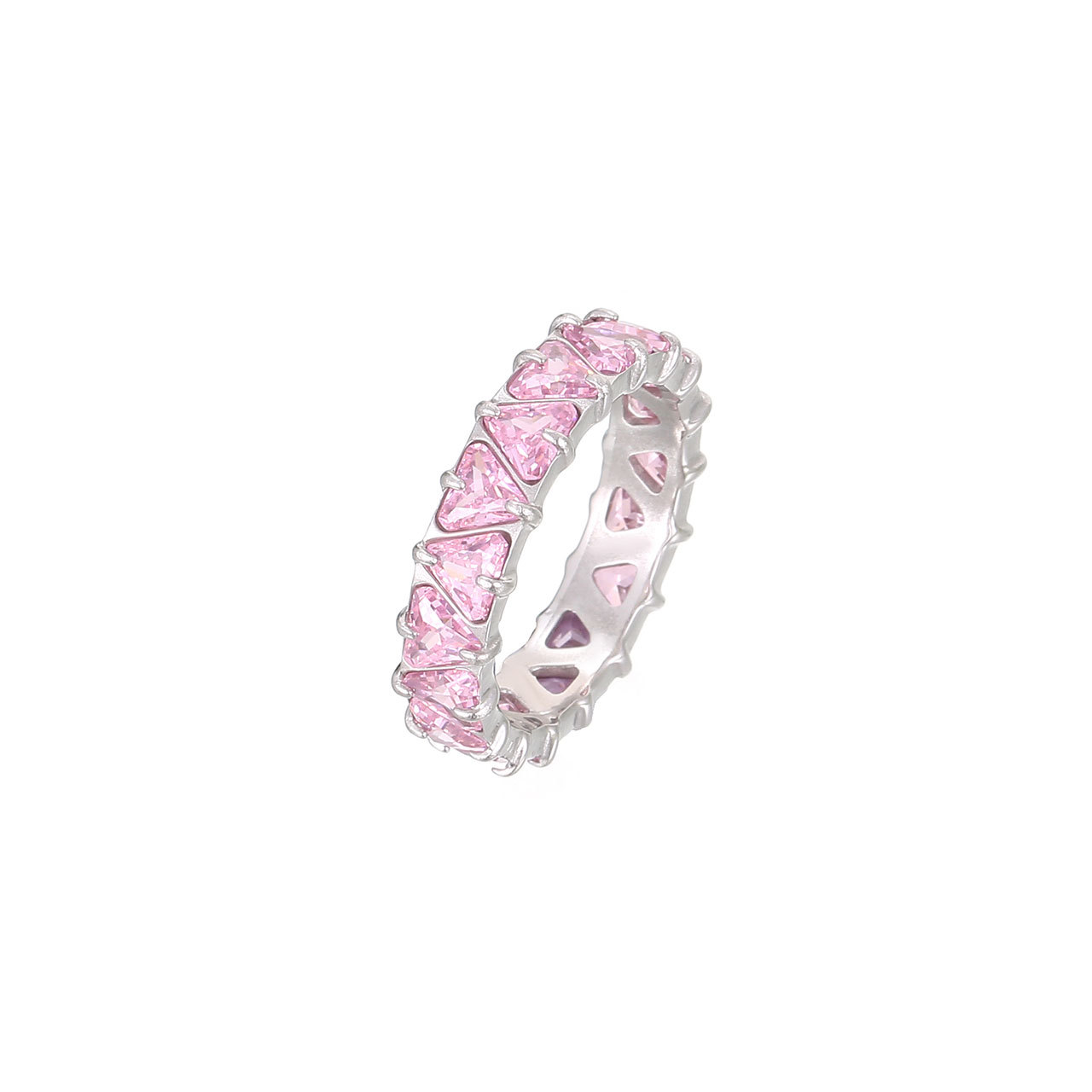 Platinum colour - pink zircon US Size #6