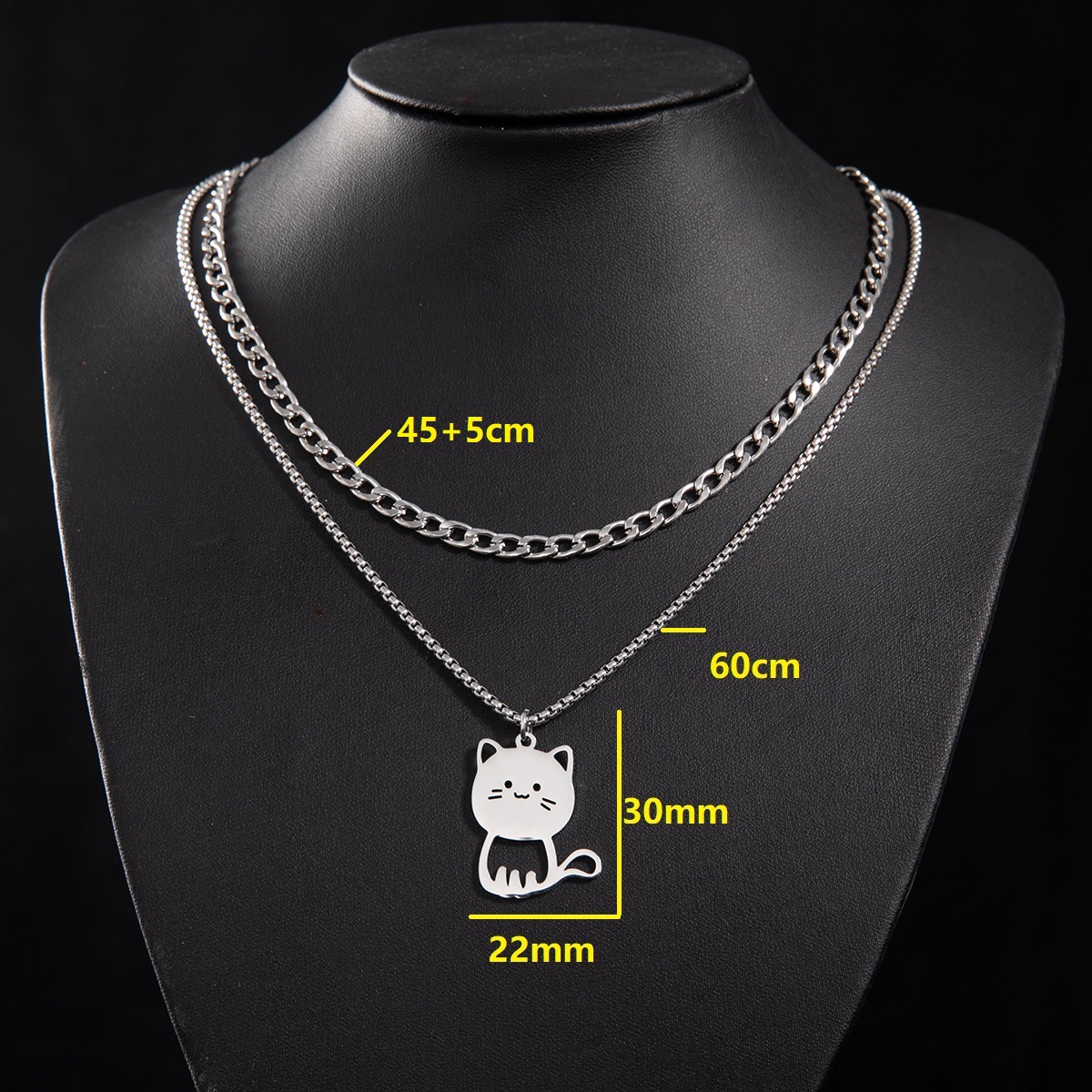 Cuban chain (45 and 5cm) and box chain 60cm