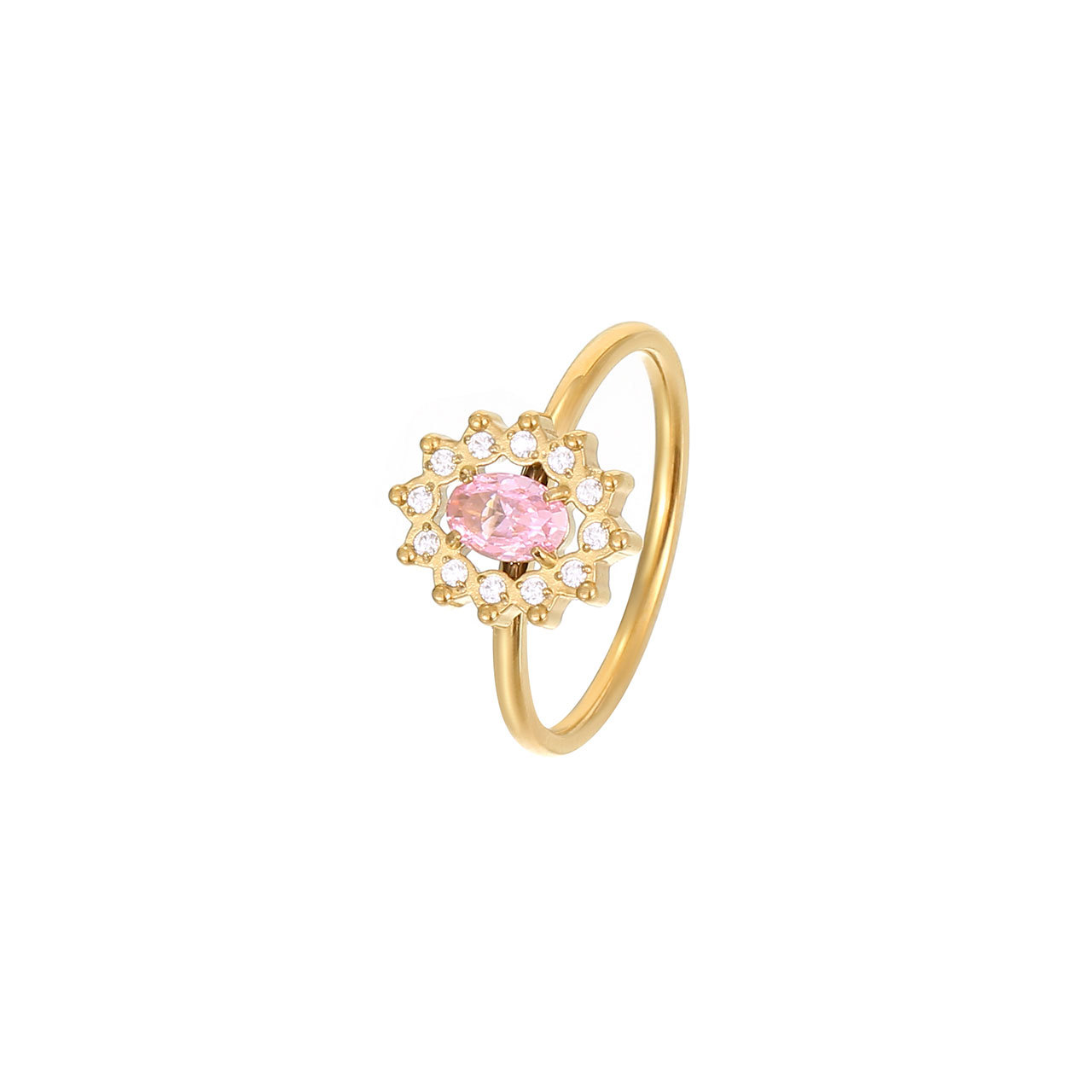 Gold - pink zircon US Size #6