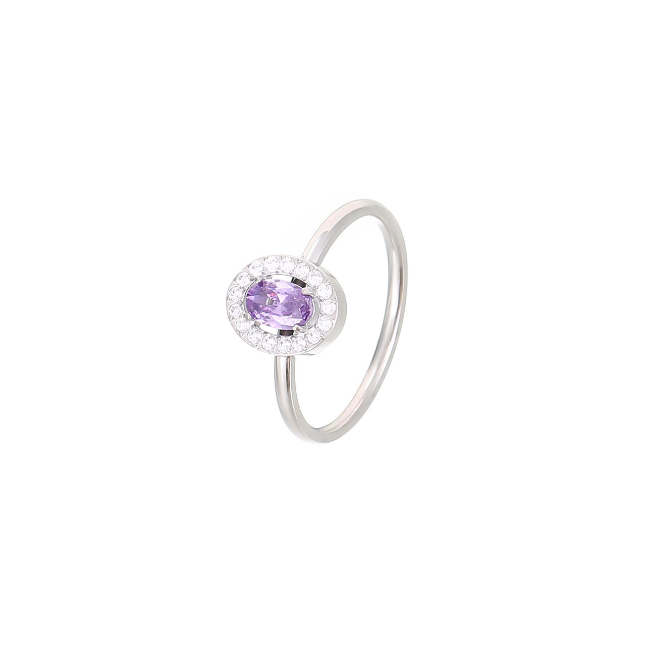 Platinum colour - purple zircon US Size #6