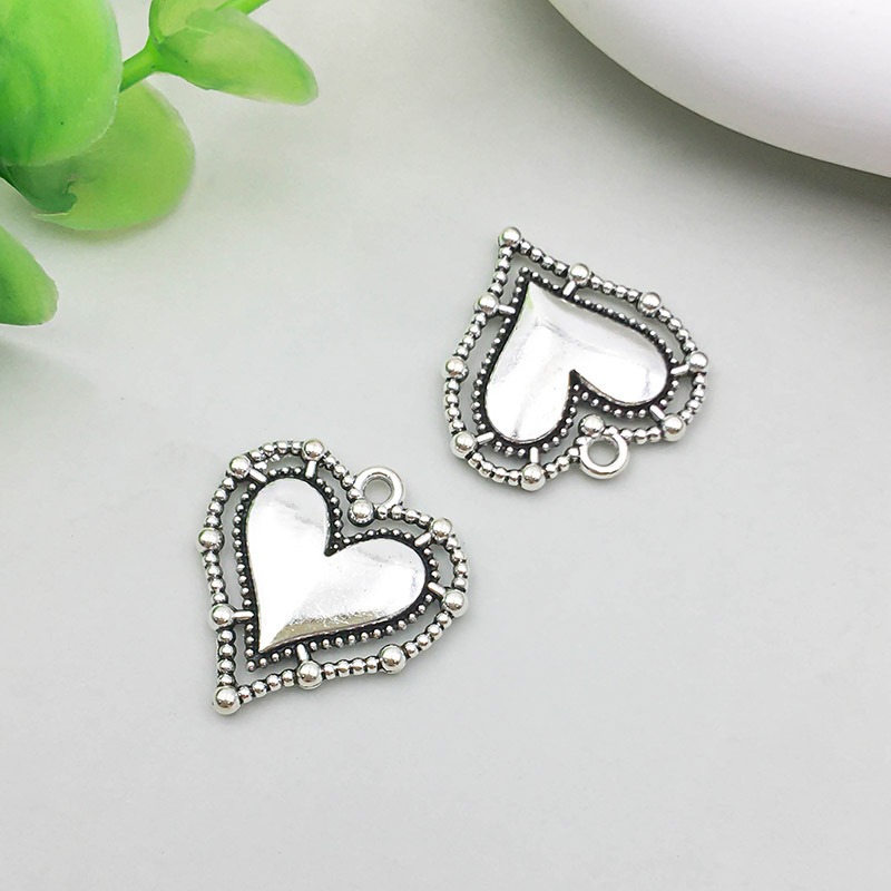 5:1 Ancient silver love 19*20mm-1.8g-15490