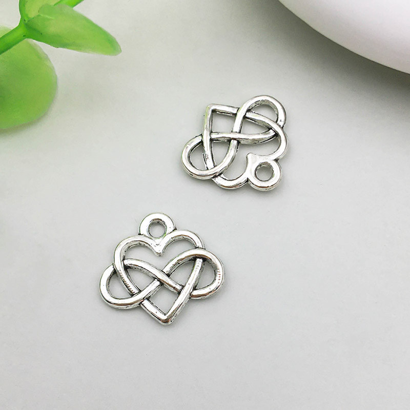 9:1 Ancient silver love 14*13mm-0.5g-16165