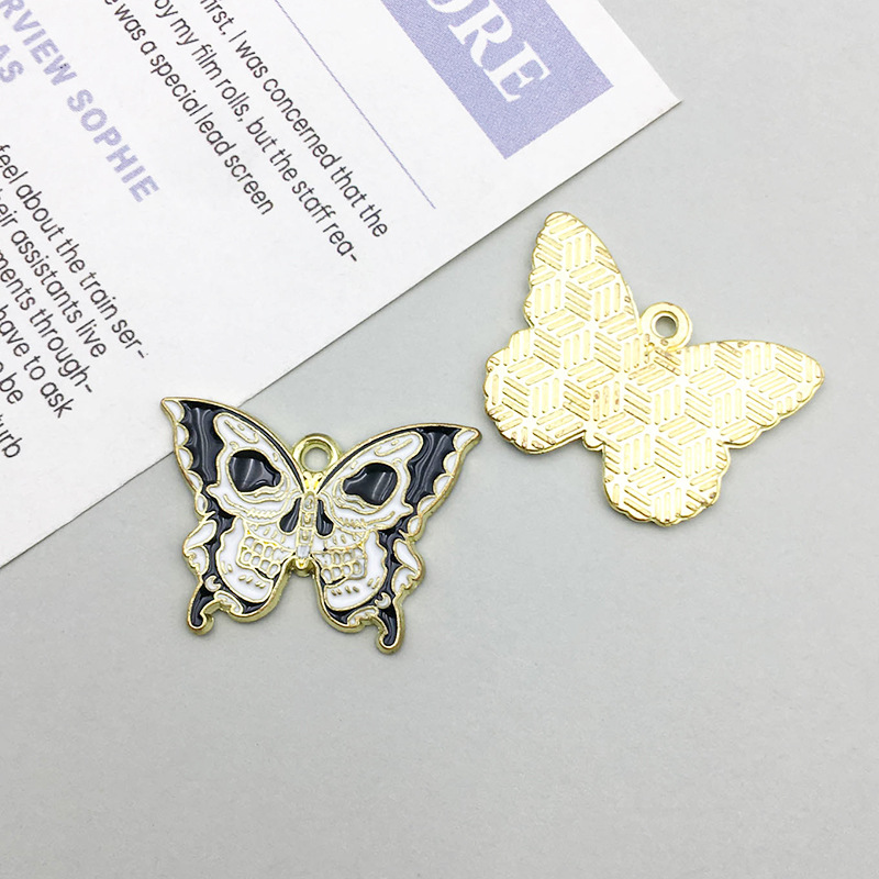 4:1 oil dripping skull butterfly 25*18mm-2g-17263