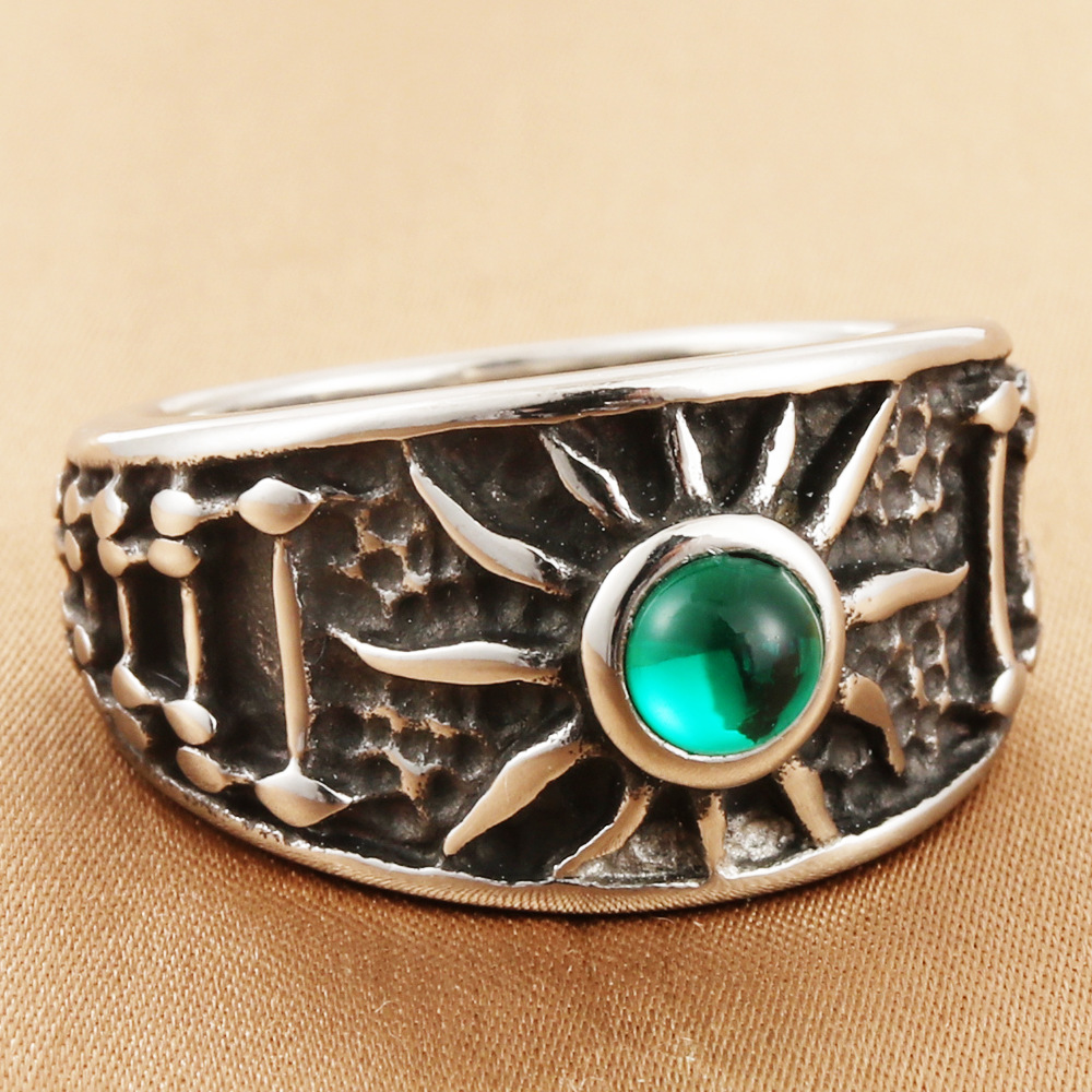 Steel Green Stone US Size #7