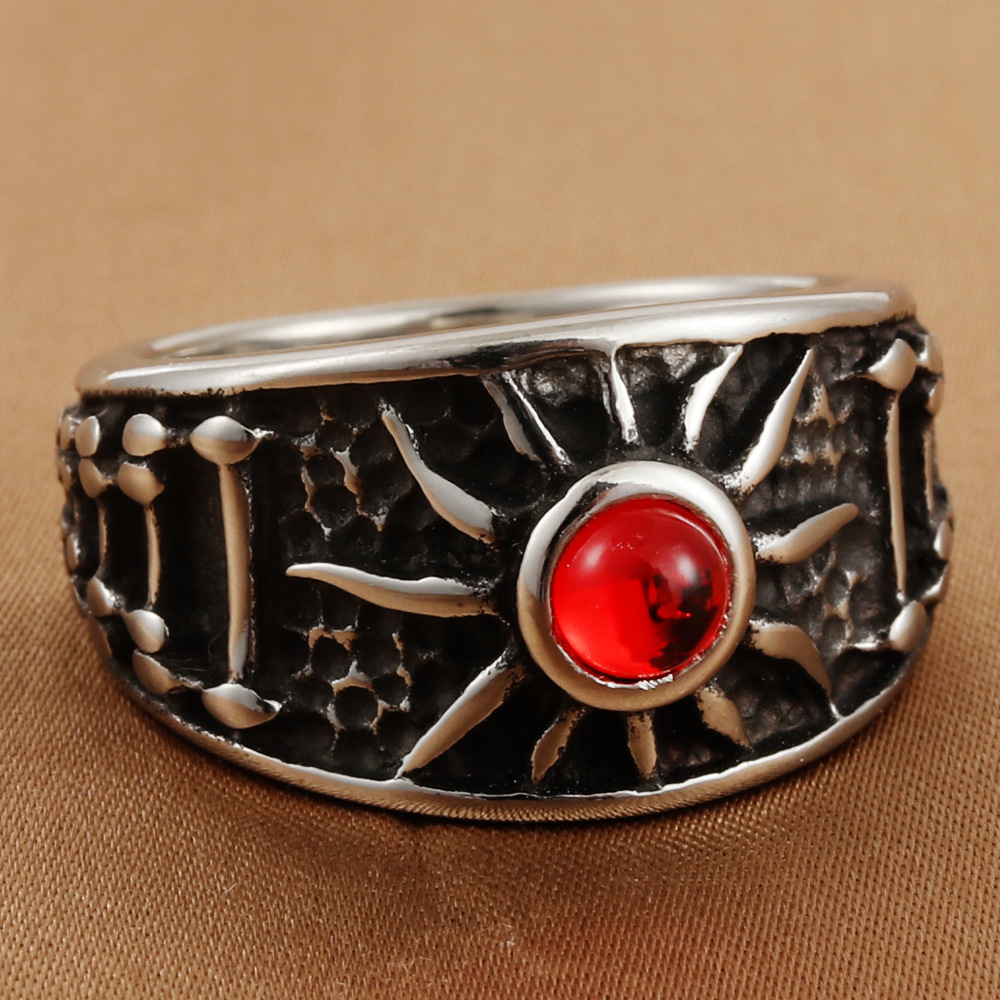 Steel Red Stone US Size #13