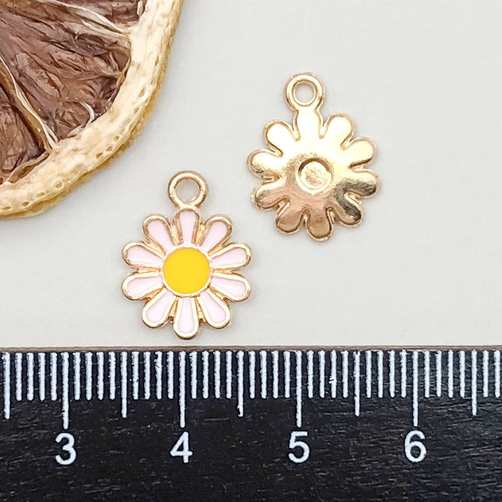 9:1 pink oil drop small daisy 12*15mm-0.5g-11072