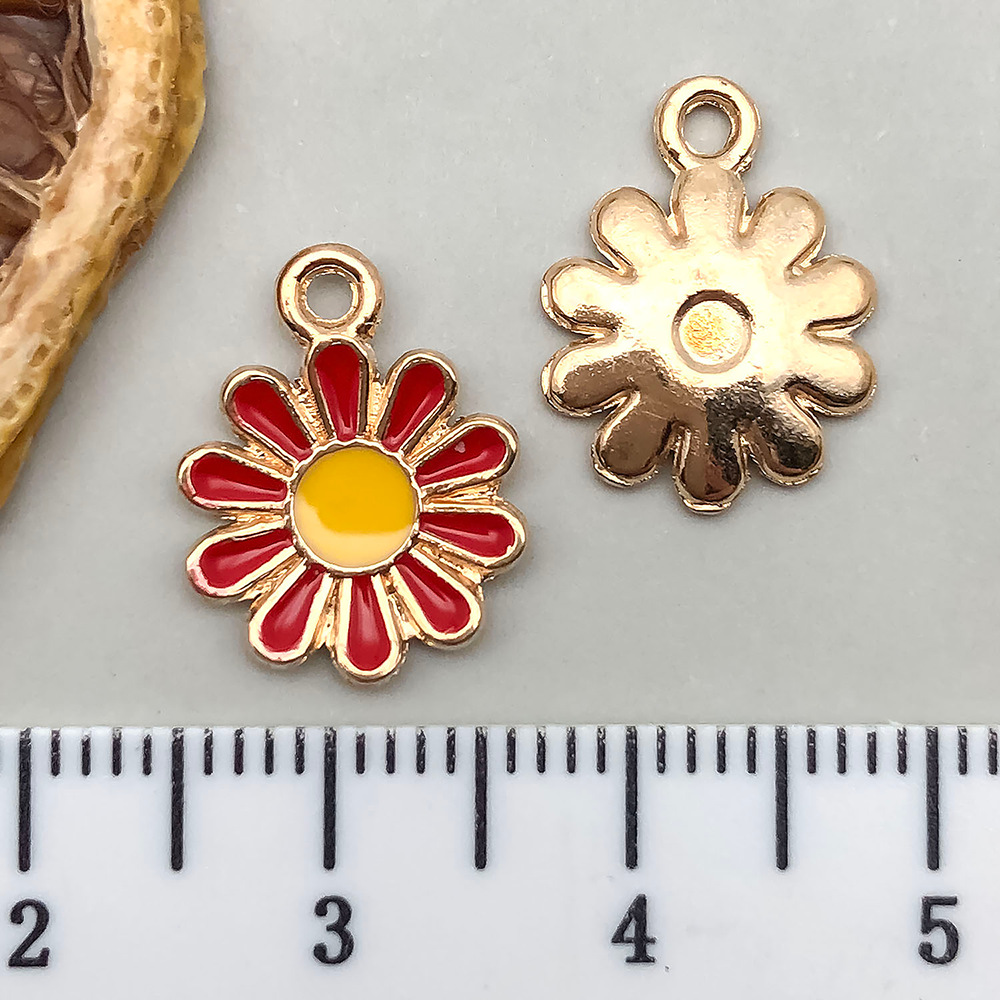 10:1 red oil drop daisies 12*15mm-0.5g-11073