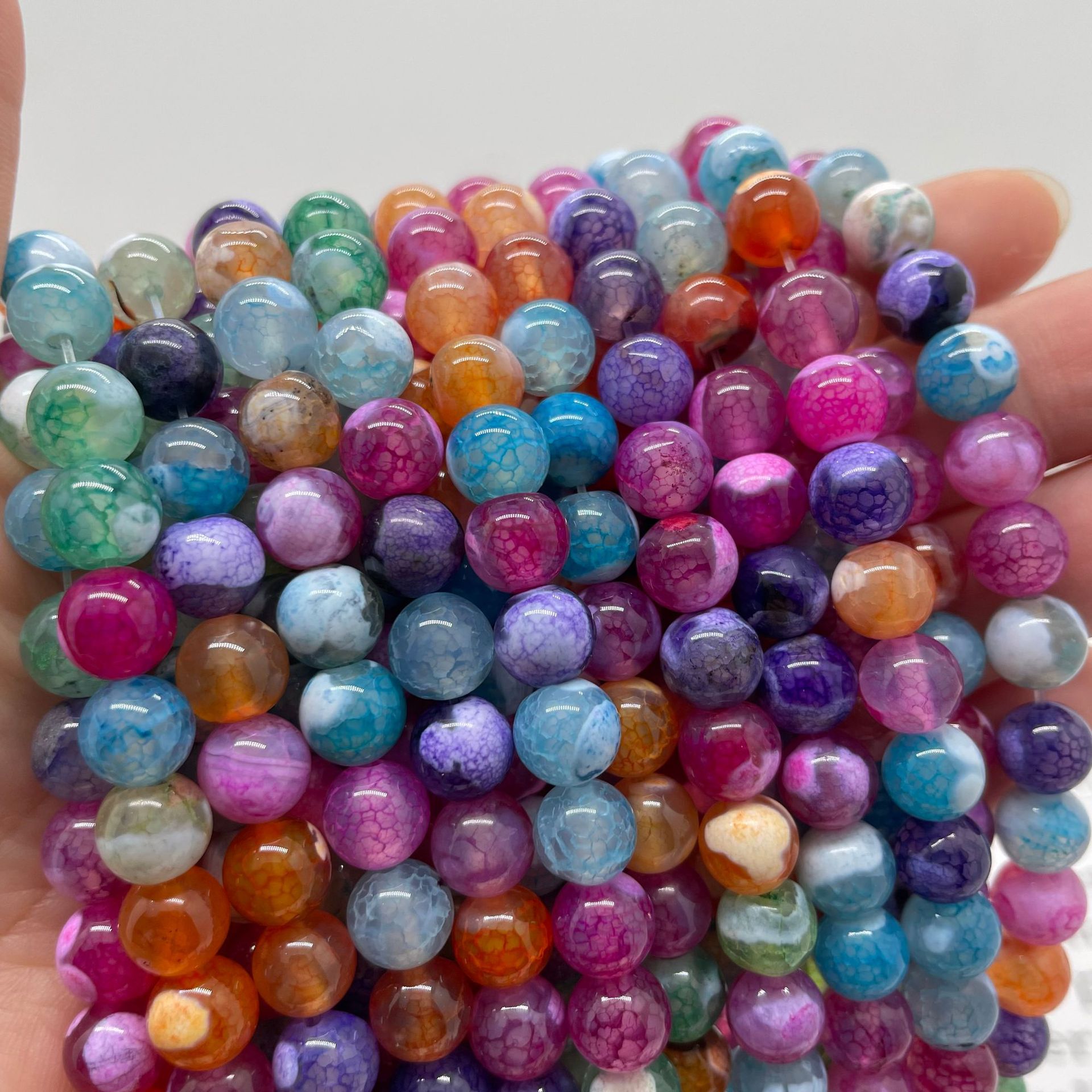 7 colorful dragon veins agate  6mm (about 60 piece