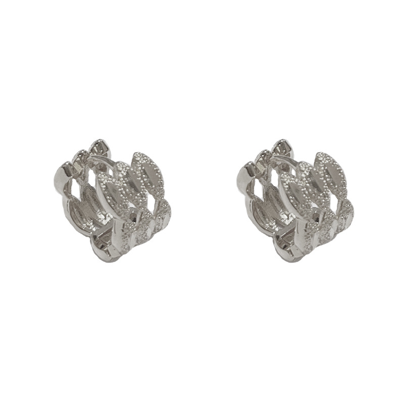 2:Silver-metal multi-layer hollow earrings (thick real gold plating)