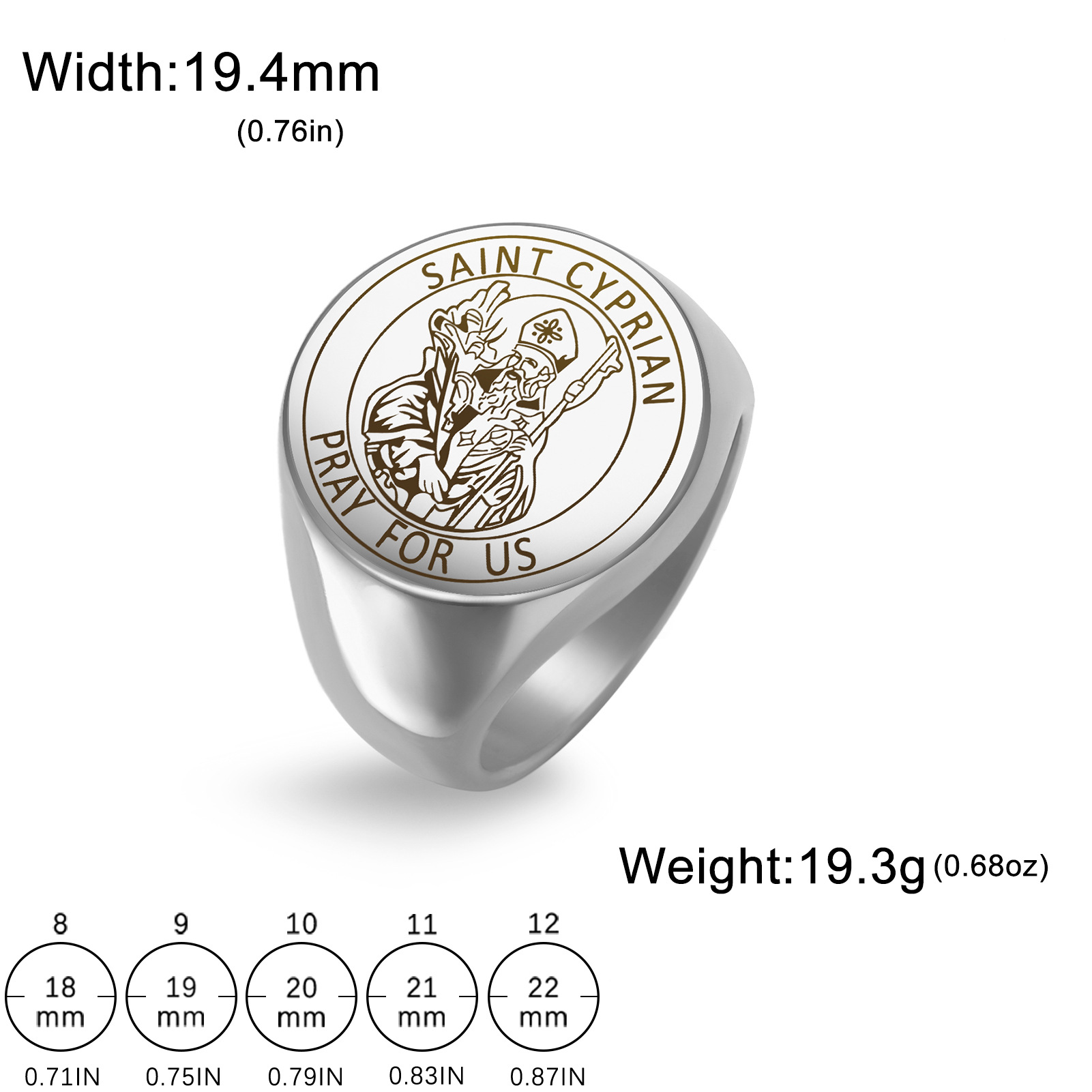 steel color US Size #8