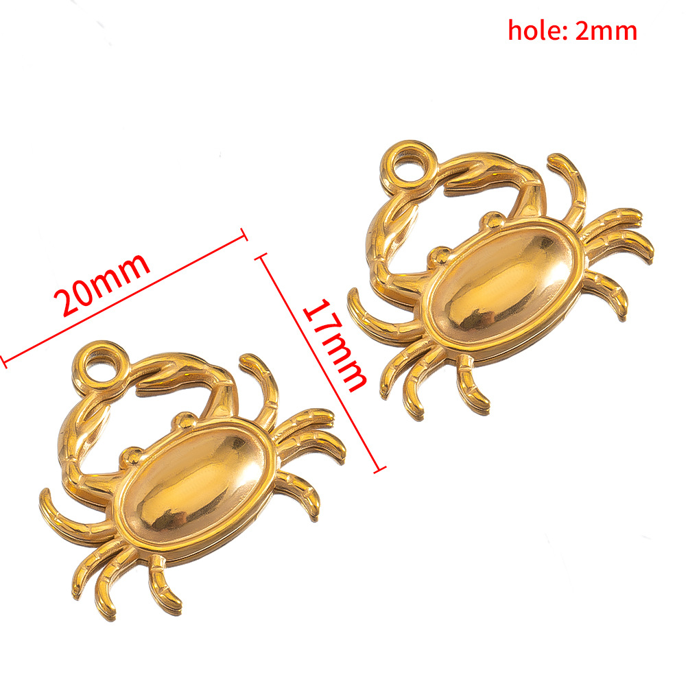 20 x 17mm crab - gold