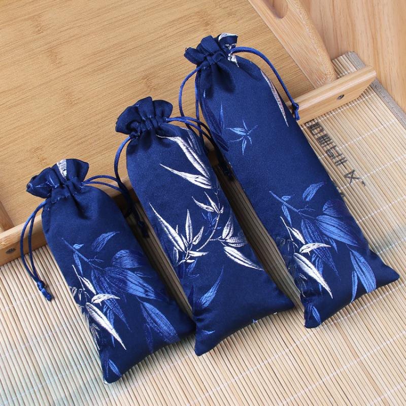 Dark blue bamboo leaves 8*16cm