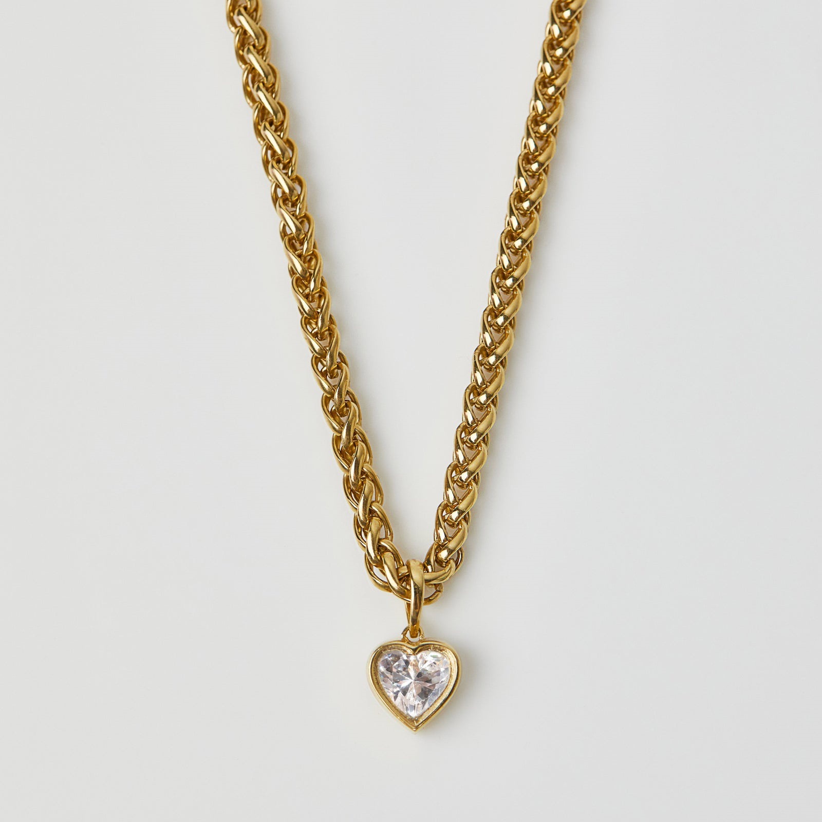 1:Gold Necklace White Diamond