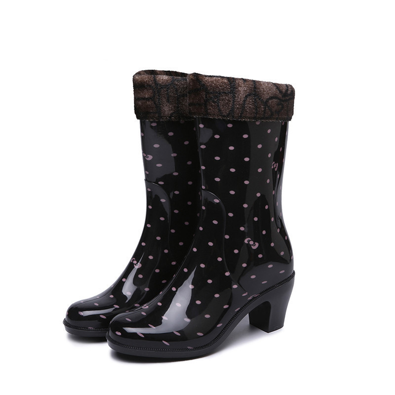 High Heeled Powder Dot fleece-lined