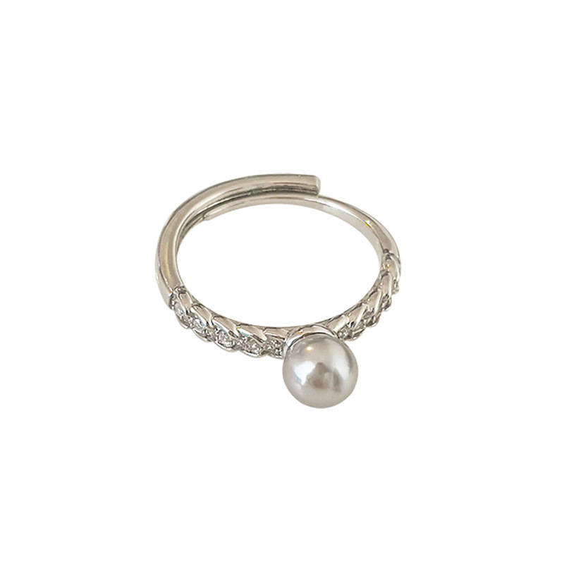 1:Gray Pearl wheat ear zircon ring