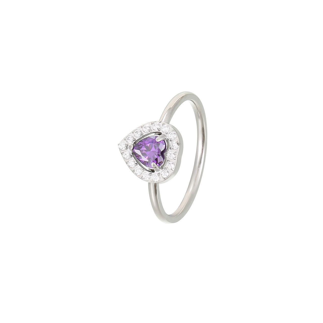 Platinum colour - purple zircon US Size #6