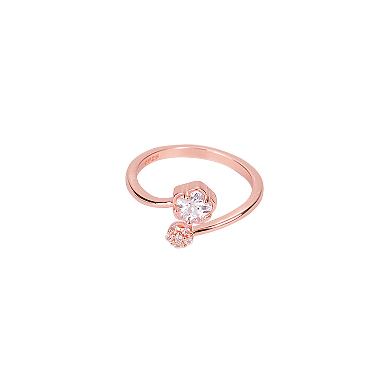 2:White Diamond Cherry Blossom Ring (Rose Gold)