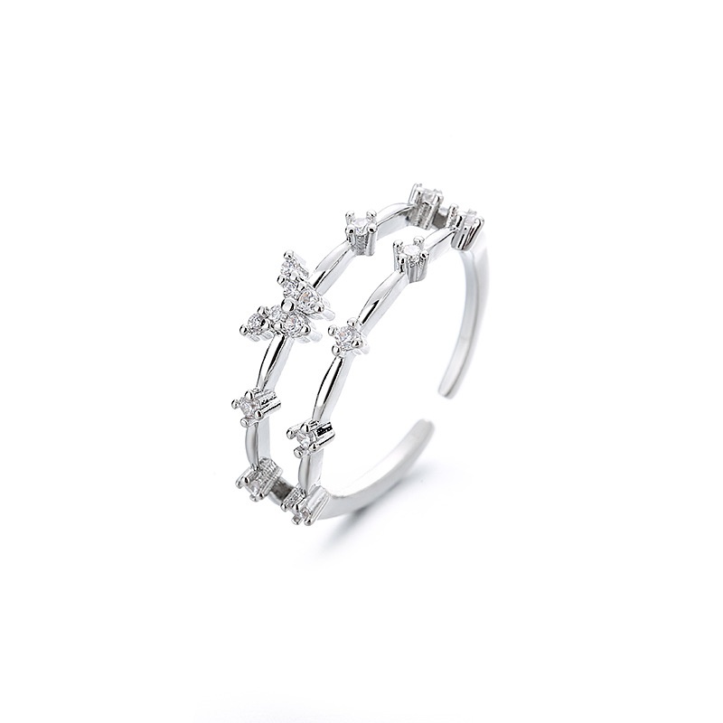 1:Double Butterfly Ring (White Gold)