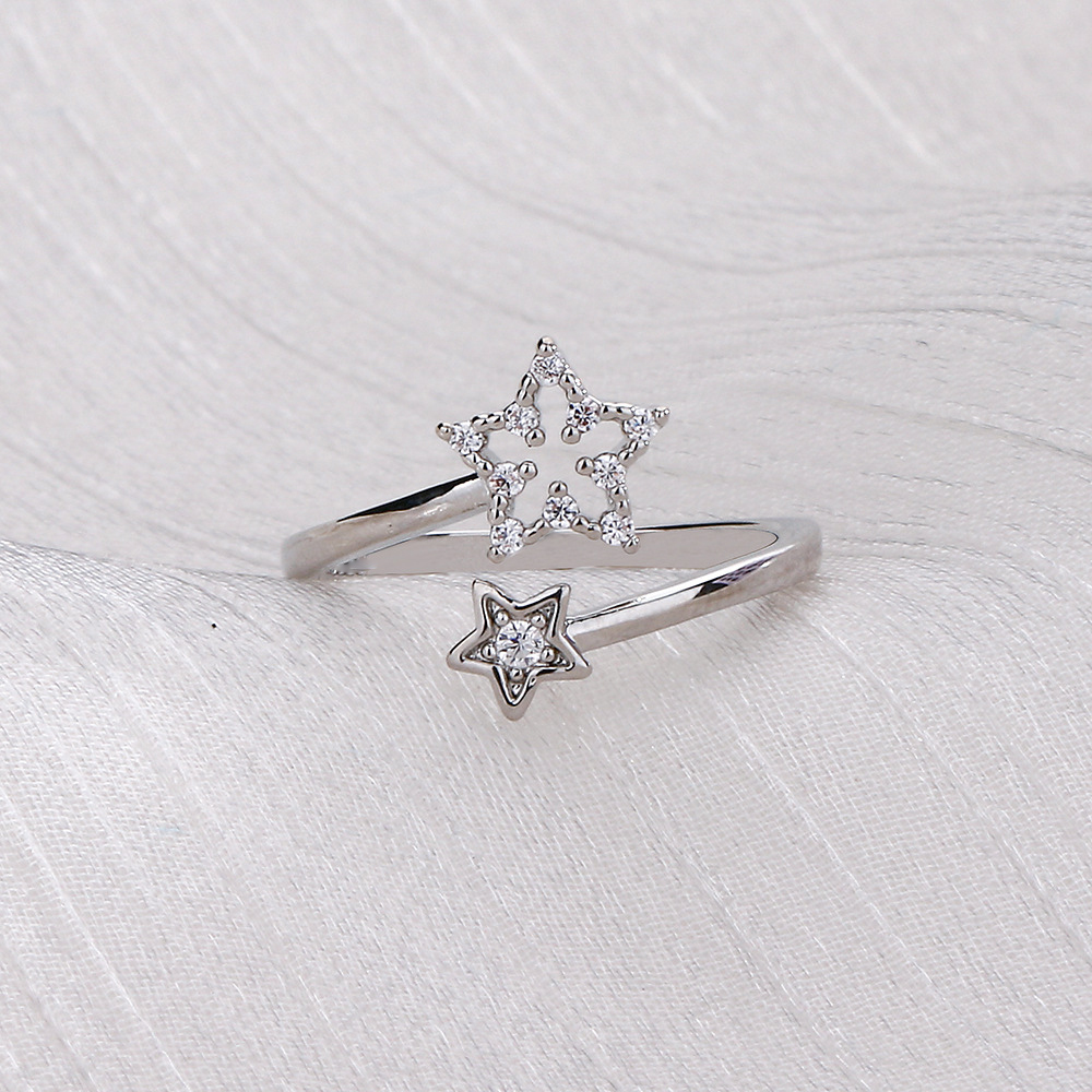 1:White Gold Star Wish Ring