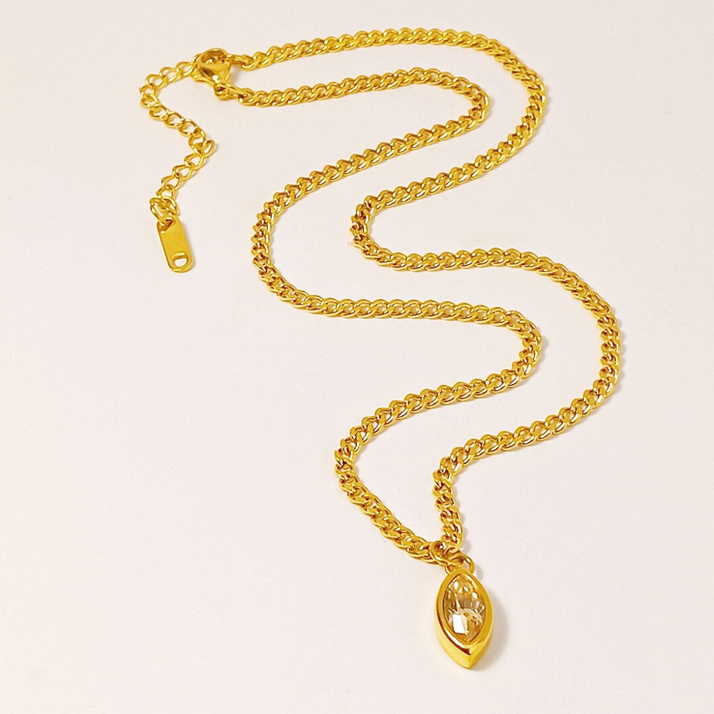 4:Yellow Zircon Clavicle Chain Gold B350